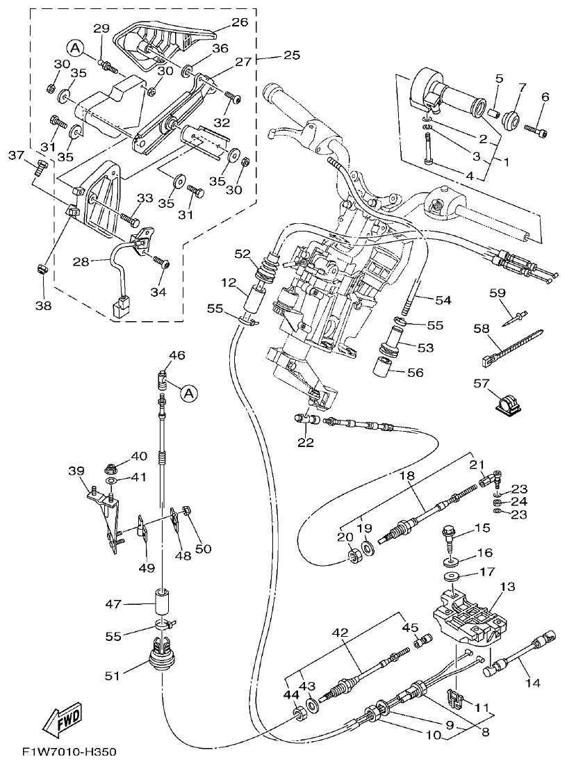 Yamaha FY1800-1HF2H300EA(1)_DE CONTROL CABLE parts diagram